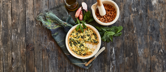 Gruyere and Spinach Quiche with Almond Crust